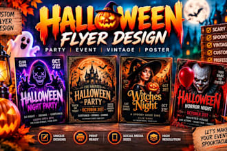 design hallowen flyer spooky party flyer event vintage poster halloween flyer