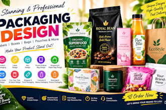 do product packaging design, box design, label design, pouch design