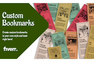 create a custom retro bookmark design ready for print