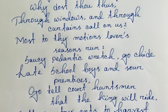 handwrite letters and notes in cursive handwriting