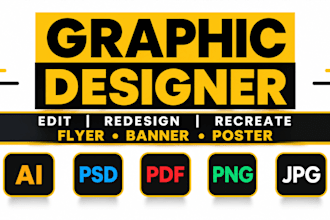 professionally edit redesign recreate custom flyer poster banner photoshop PSD