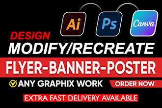 professionally edit redesign recreate custom flyer poster banner photoshop PSD