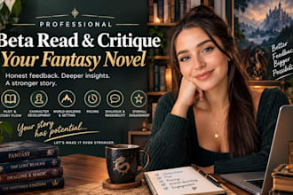 beta read your romance, fantasy, thriller, mystery and sci fi novel