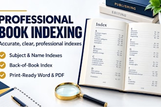 create professional back of book index for your nonfiction manuscripts