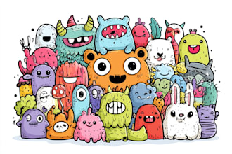 draw cute kawaii doodles stickers illustration design