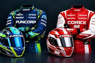 design custom iracing helmet and driver suit for your sim racing team