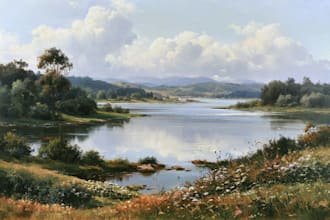 paint landscape in oil painting