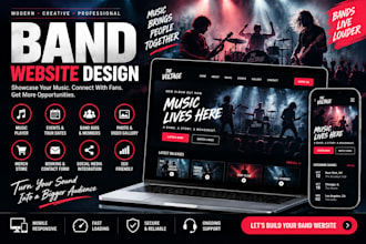 design a professional band website for musicians and music groups