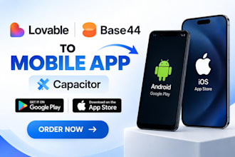 convert and publish lovable, base44 app to play store, app store using capacitor