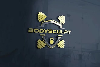 design gym and fitness logo with initial letter