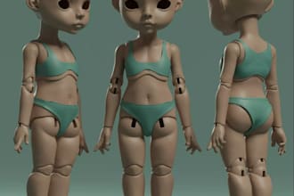 sculpt3d static figurine,bjd doll,keyjoint,socket mechanisms,human poses,3dprint