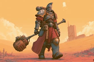 illustrate a warhammer 40k character