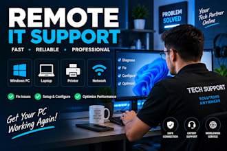 fix windows PC problems and provide remote IT support
