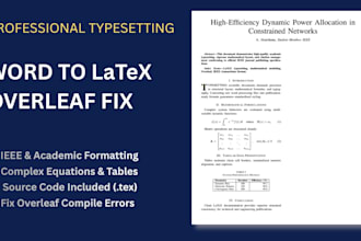 convert word to latex, fix overleaf errors, and format research papers