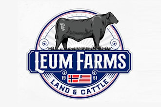 design owning land and raising cattle logo