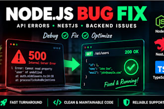 fix nodejs API backend bugs and errors