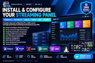 install and configure your xtream ui, xui one, 011 panel, xaccel codec drm secur