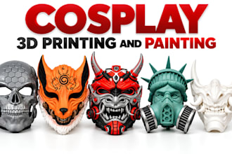 hand painting 3d printed mask cosplay creation anime kitsune dj mask toys armor