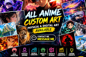 draw custom anime art, anime character, and digital art