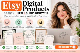create etsy digital products, optimize etsy SEO and improve etsy shop sales