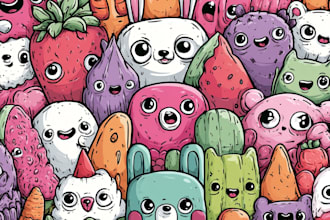 create cute doodles, illustration, sticker design