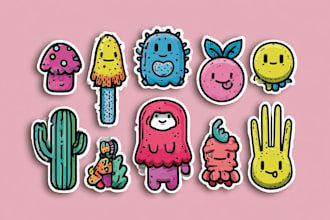 draw cute doodles designs stickers illustrations