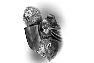 design a masculine tattoo style logo for your brand