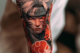design professional anime manga tattoo design