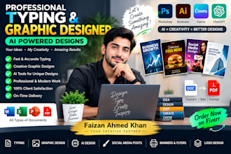 do professional typing, graphic design