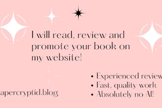 review and promote your book on my website