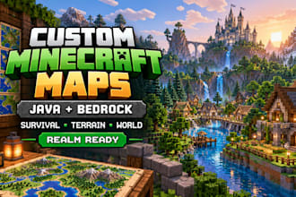build custom minecraft map world survival terrain bedrock java minecraft vormac
