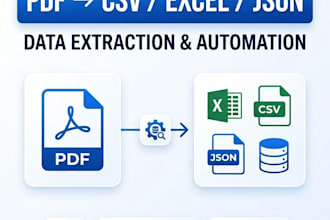 convert PDF data to CSV excel json or database