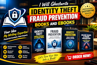 ghostwrite identity theft fraud prevention books, horror, fanfiction, comic book