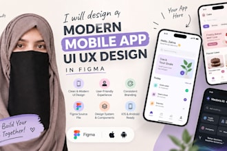 design a modern mobile app UI UX in figma