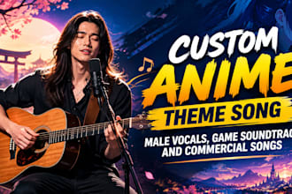 record custom anime theme song vocals for vtuber game soundtrack and commercial