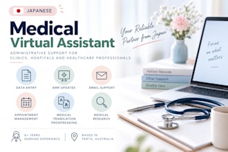 be your japanese virtual assistant for medical clinics and healthcare businesses