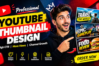 create modern youtube thumbnail design
