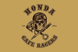 design large vintage motorcycle theme logo