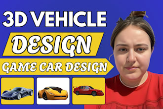create 3d car model automotive vehicle design 3d rendering for game, 3d printing