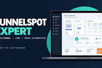 setup funnelspot sales funnel landing page CRM email automation for leads