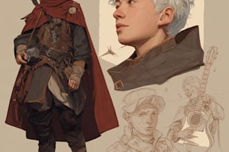draw character and oc design, concept, dnd art