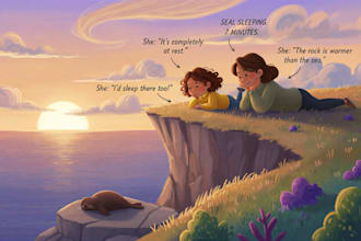 do children book illustration, kids book