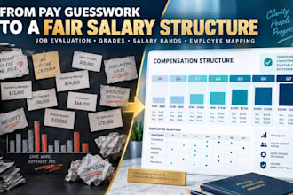 design a salary structure with job evaluation, grades and pay bands