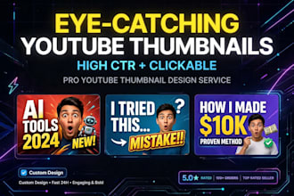 design eye catchy clickable viral youtube thumbnail design
