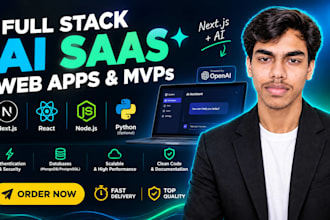 build a full stack ai saas web app or mvp with nextjs and ai features