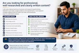 write professional technical, business and research articles