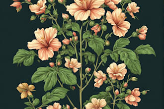 draw botanical illustration of flower illustration