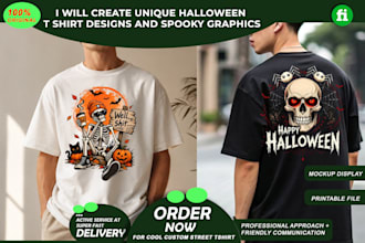 create unique halloween t shirt designs and spooky graphics