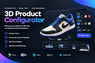 build 3d product configurator interactive customizer using threejs webgl nextjs