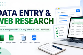do data entry and web research